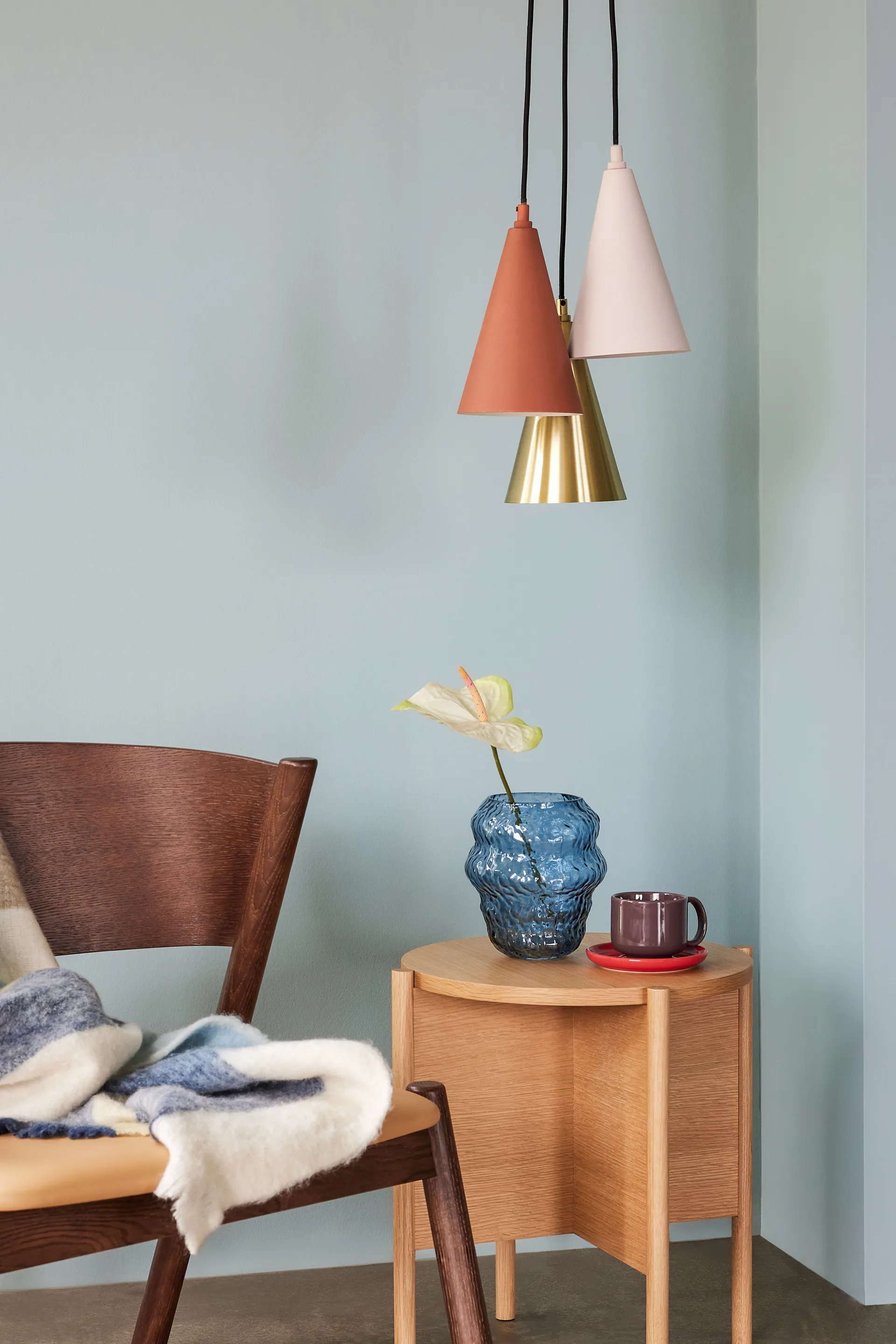 Drop Pendelleuchte 3 Stück, Braun-messing-beige Hübsch Interior