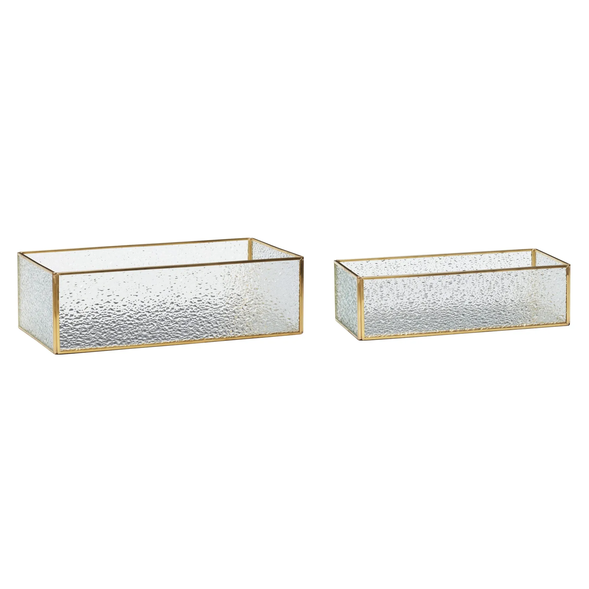 Glasbox 2er-Pack, Messing-klar Hübsch Interior