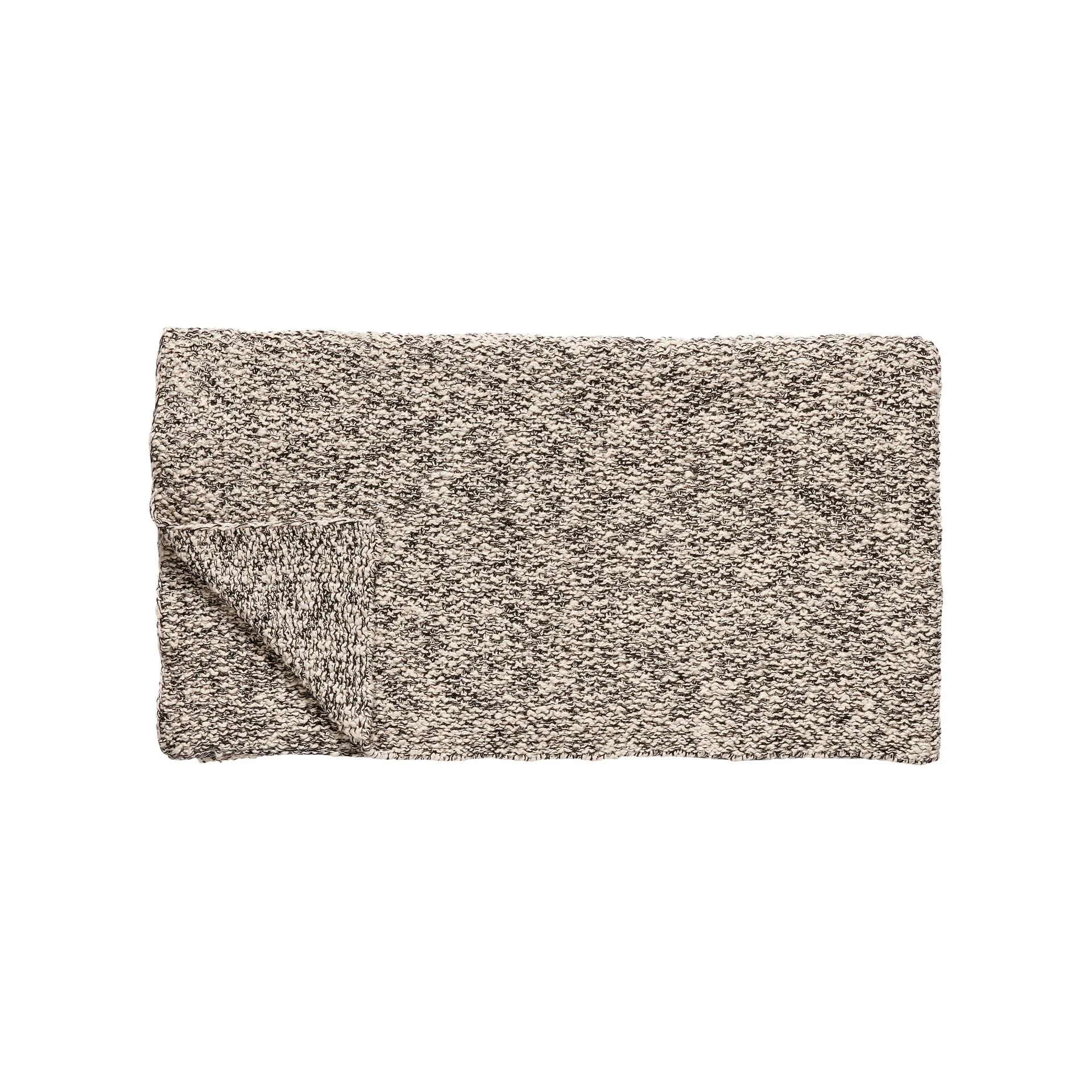 Handgestrickte Decke 130x200 cm, Schwarz-natur Hübsch Interior