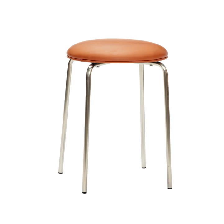 Hübsch Hocker H48 cm - Metall-nickel-braun - Hübsch