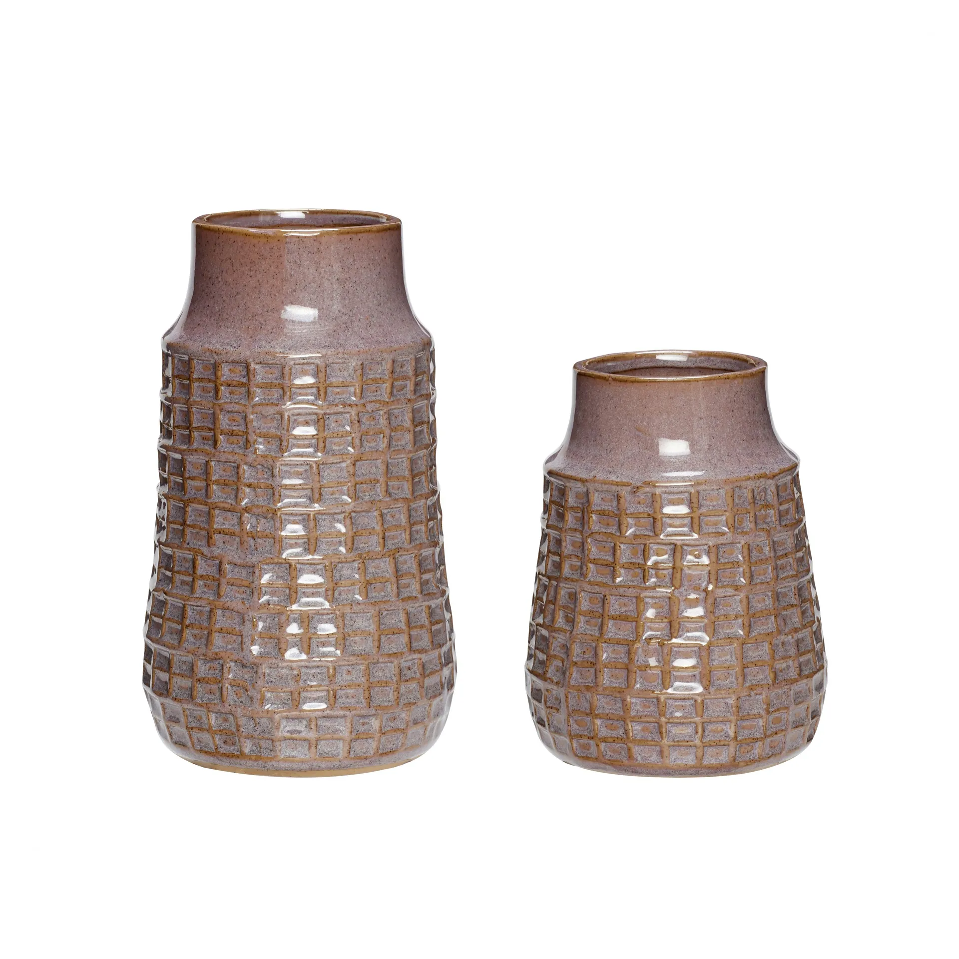 Hübsch Vase 2er-Pack 12x15 cm, Lila Hübsch