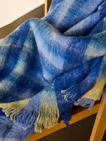 Loom Plaid - Blue, 140x200 cm - Hübsch Interior
