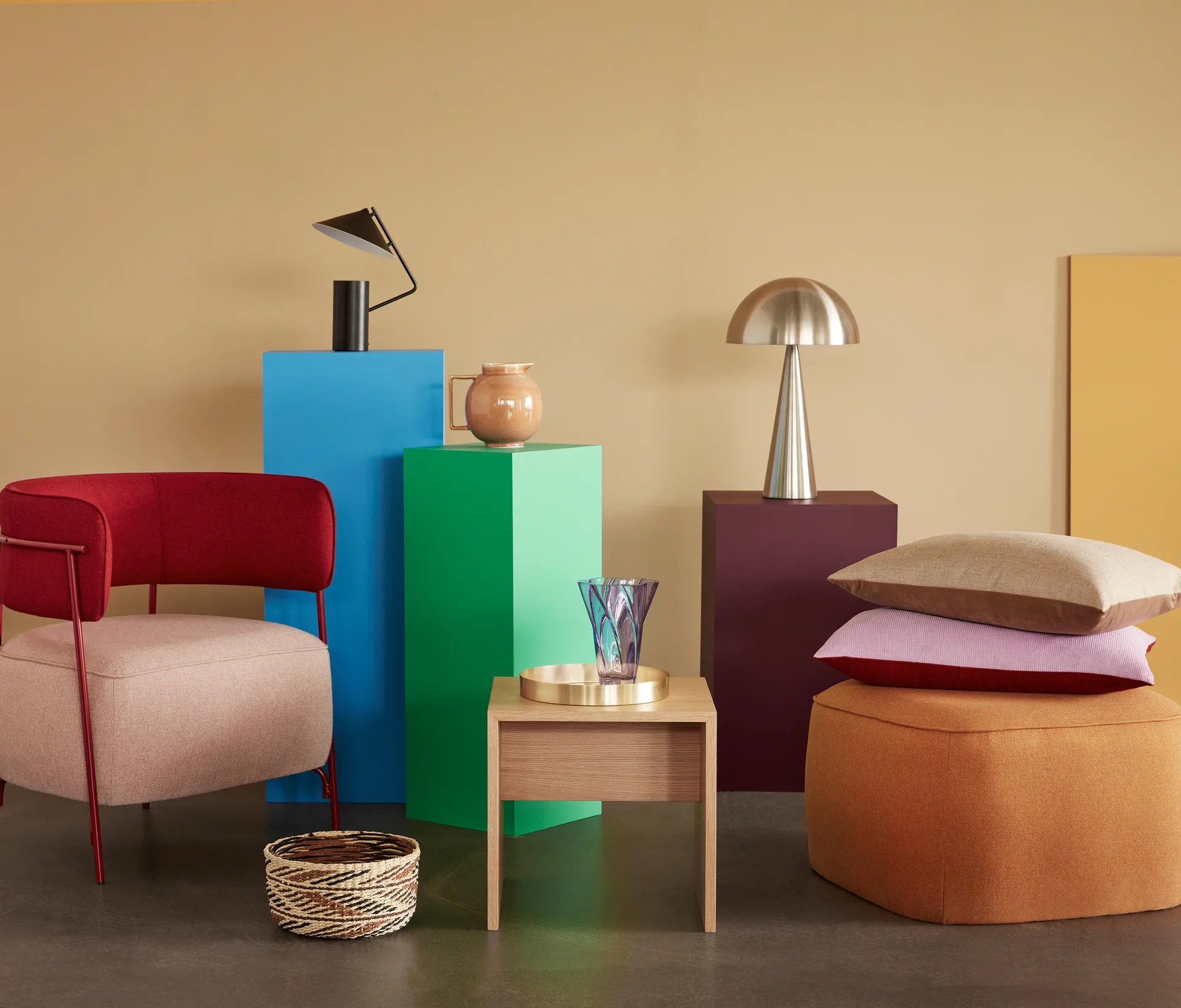 Mush Tischleuchte, Brass, tall 50 cm Hübsch Interior