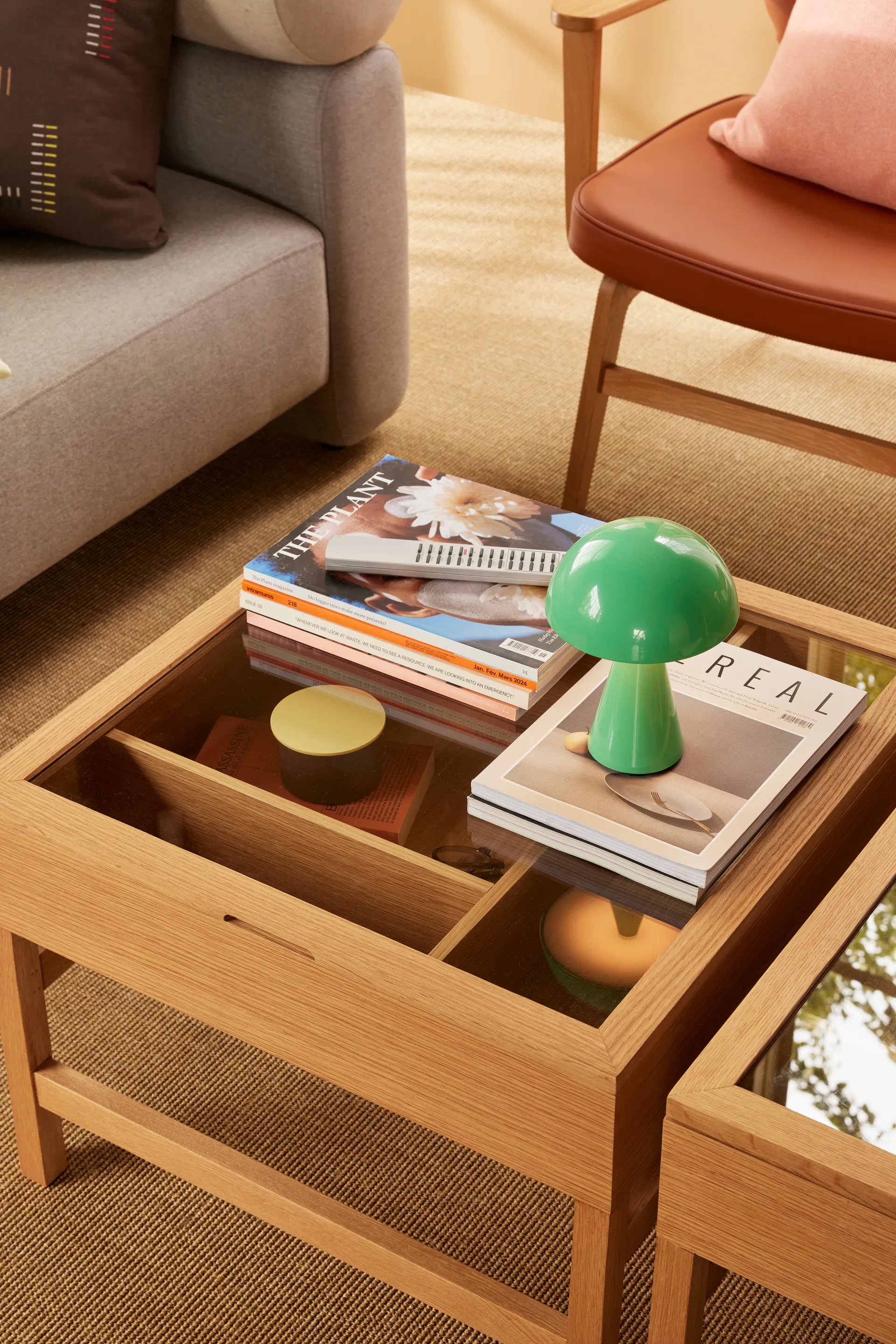 Mush tragbare Tischleuchte, Green Hübsch Interior