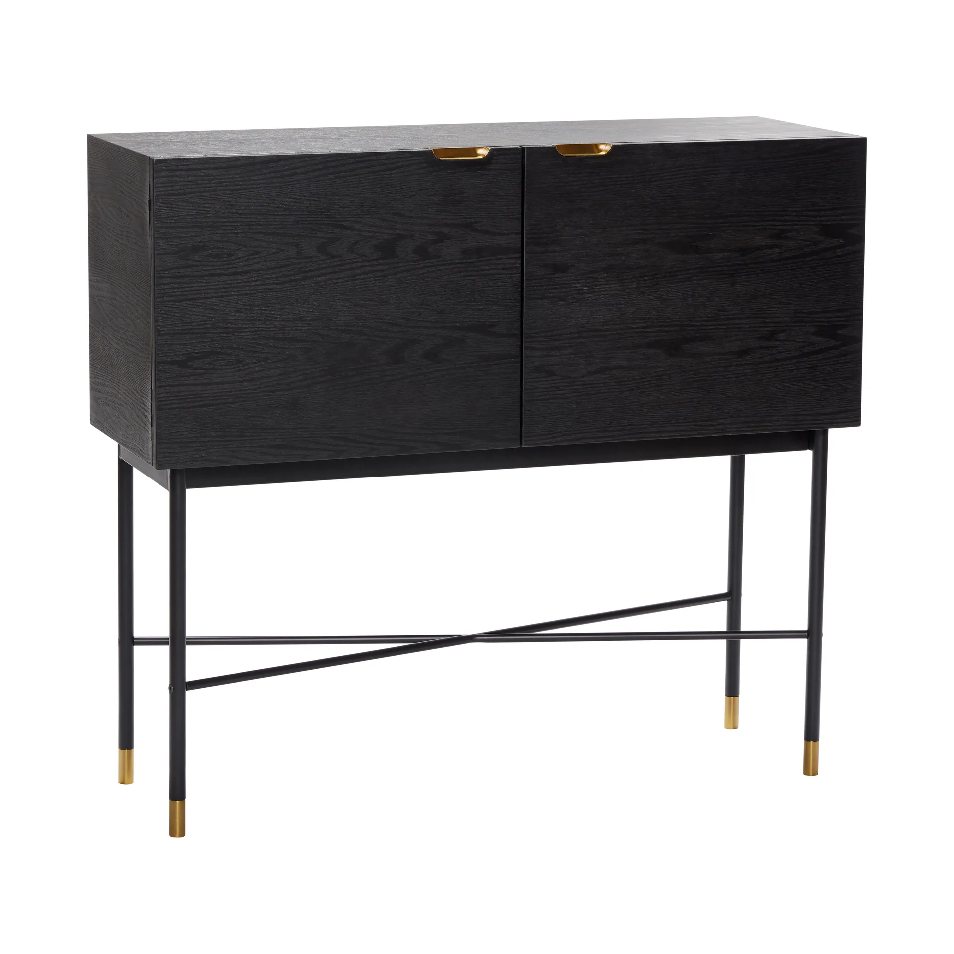 Sideboard 100x90 cm, Esche-Schwarz-Messing Hübsch Interior