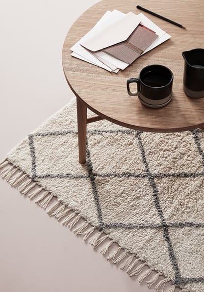 Teppich 90x150 cm, Weiß-grau Hübsch Interior