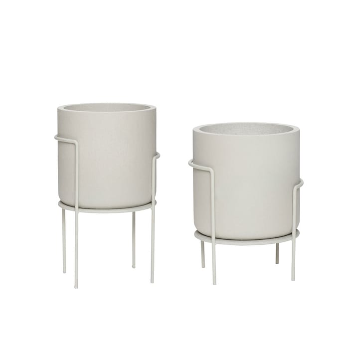 Topf mit Beinen 2er-Pack, Grau Hübsch Interior