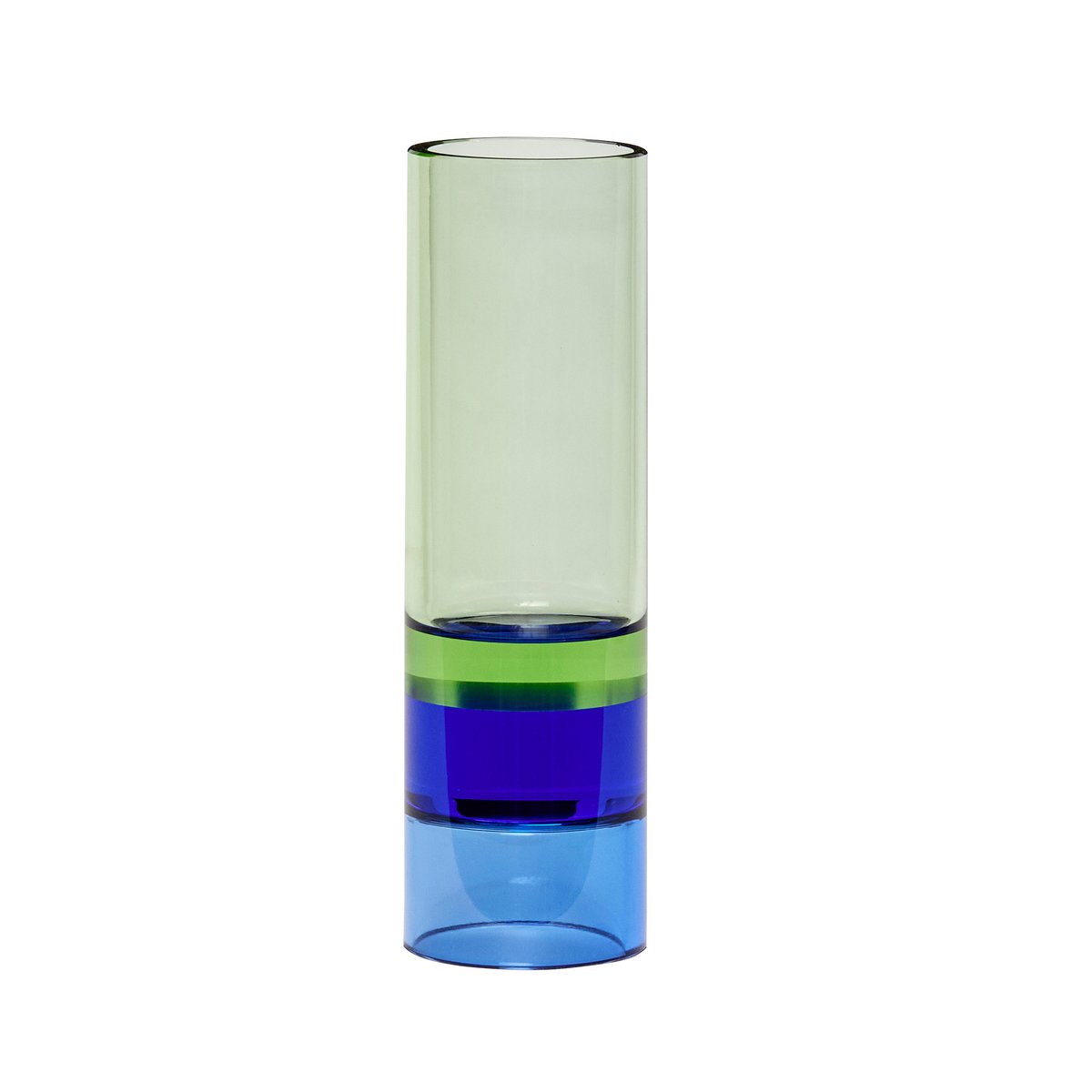 Hübsch Windlicht Vase Ø5 cm Grün-blau