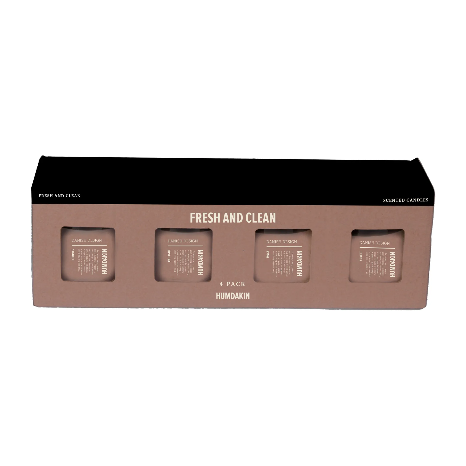 Humdakin Duftkerze 4er Pack, Fresh and Clean - Pink Humdakin