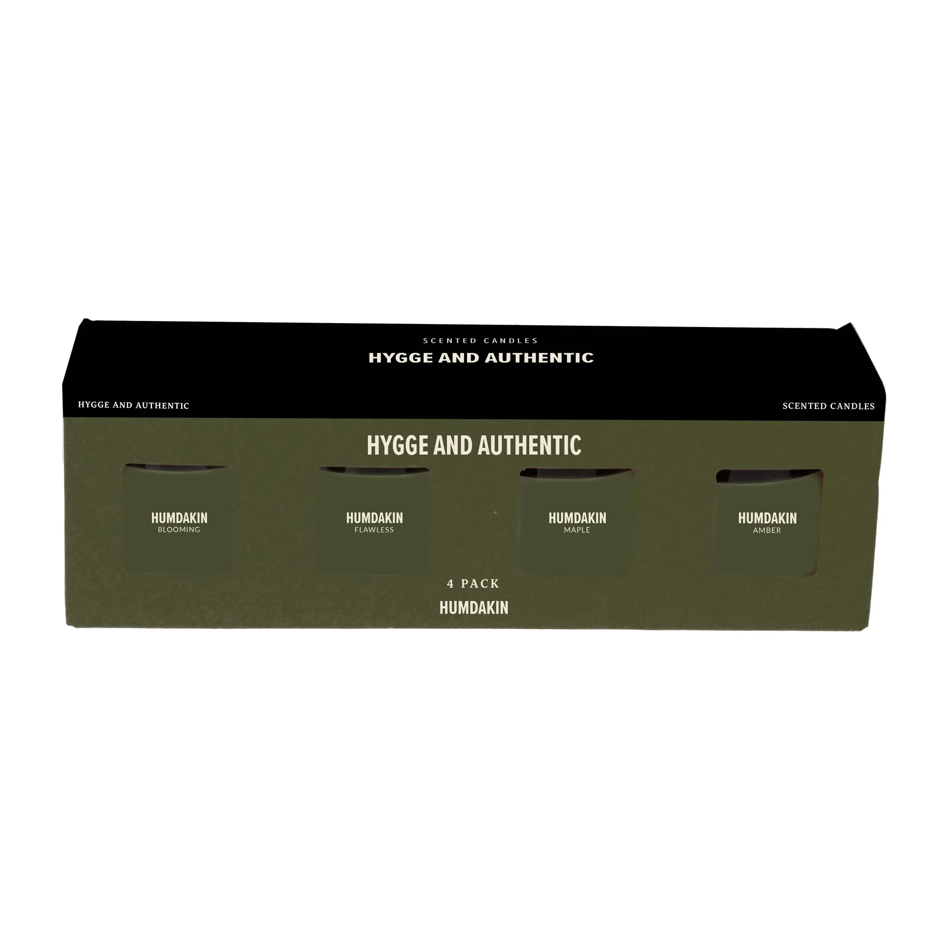 Humdakin Duftkerze 4er Pack, Hygge and Authentic - Green Humdakin