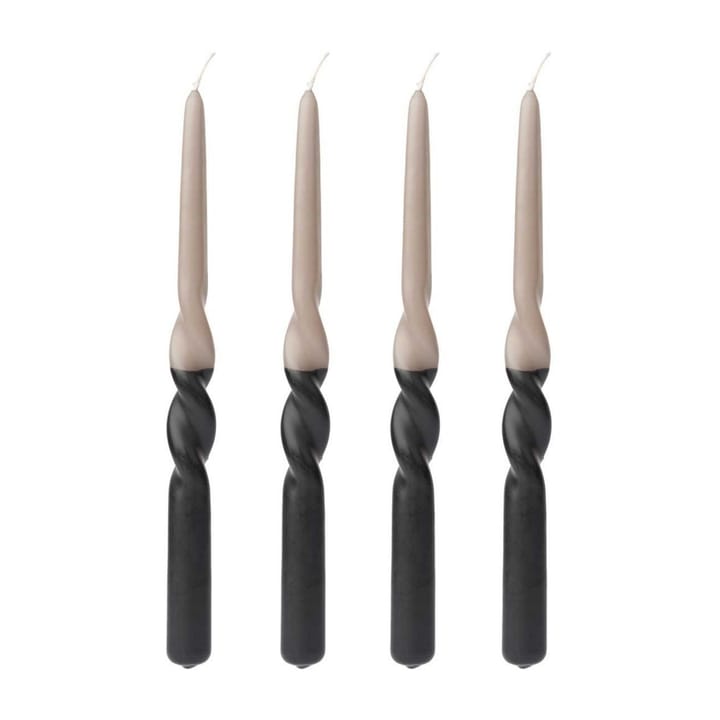 Humdakin gedrehte Kerze 30cm 4er Pack, Coal-stone Humdakin