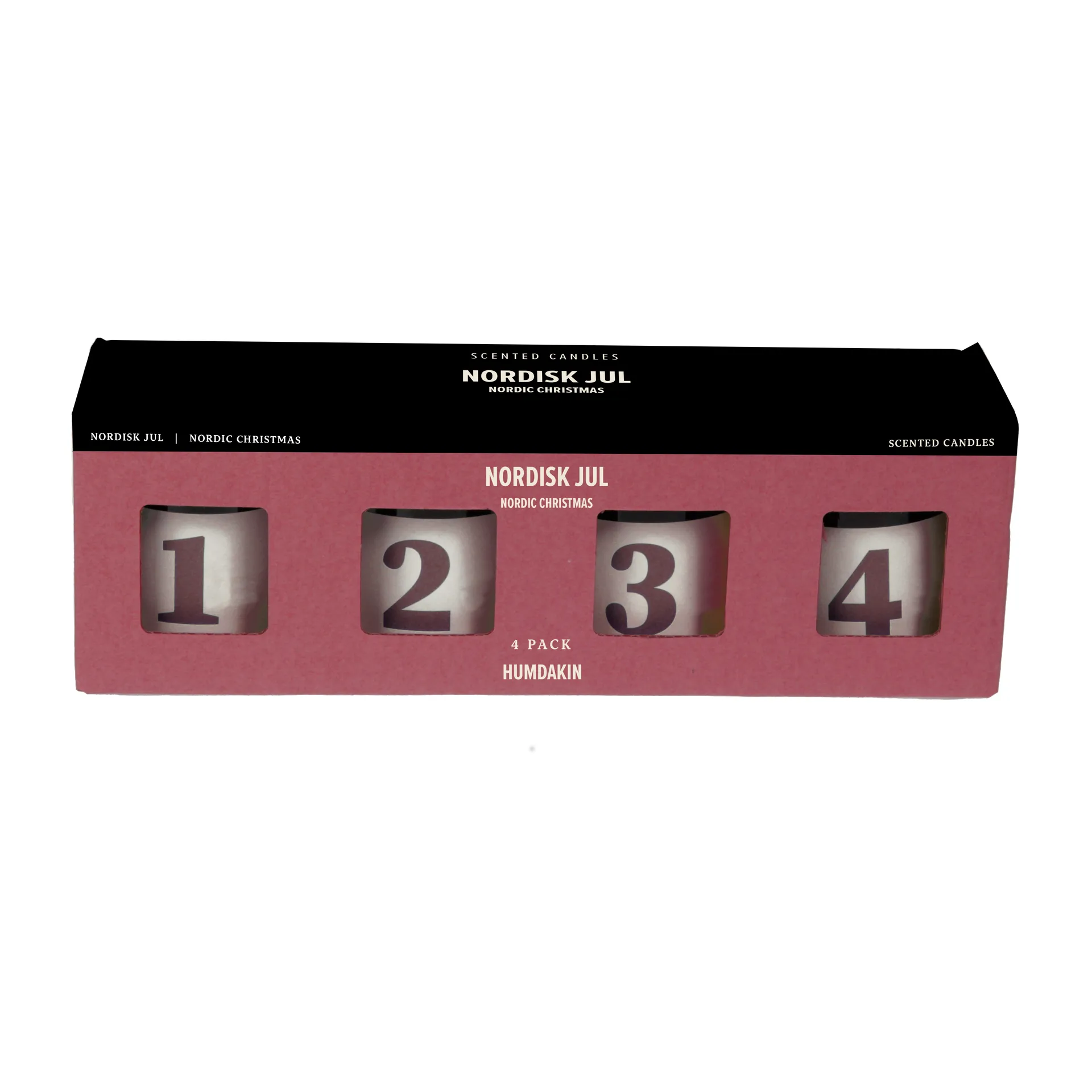 Humdakin Nordisk Jul Duftkerze 4er-Pack, Red Humdakin