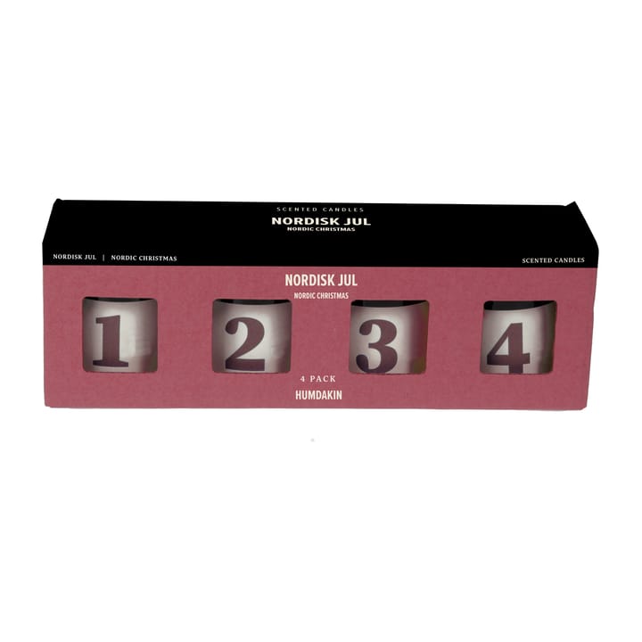 Humdakin Nordisk Jul Duftkerze 4er-Pack - Red - Humdakin