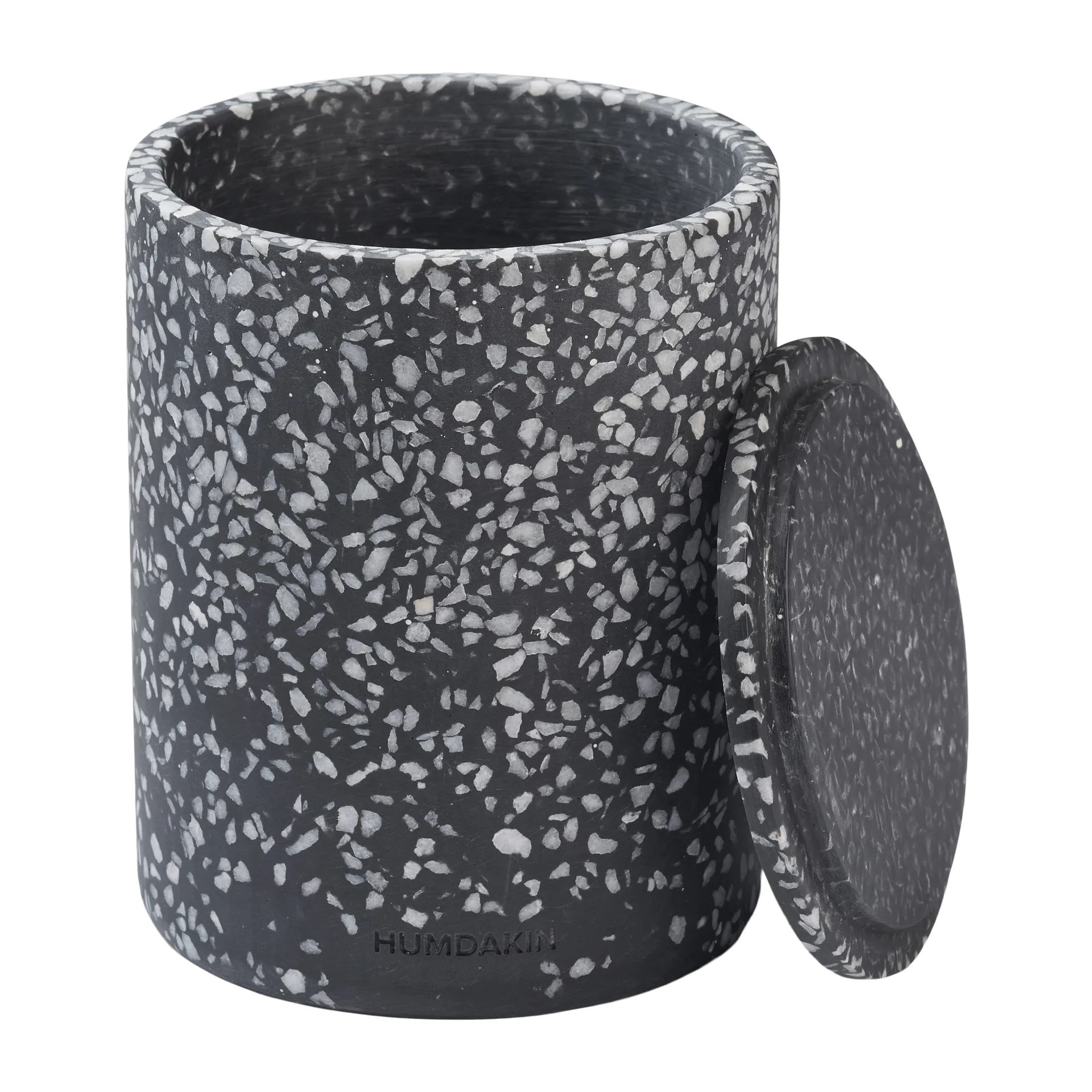 Humdakin Terrazzo Vase mit Deckel Ø 10 cm, Black Humdakin