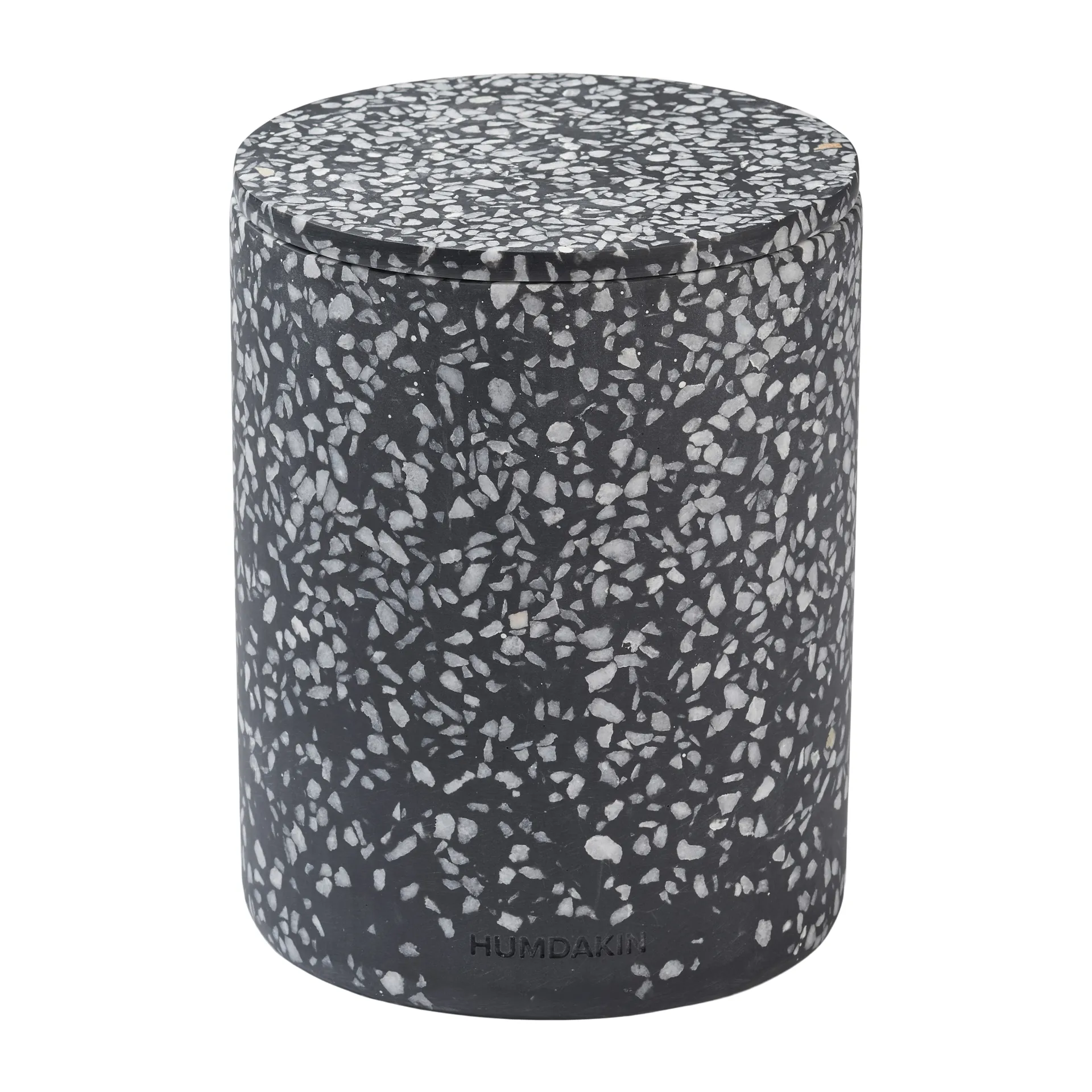 Humdakin Terrazzo Vase mit Deckel Ø 10 cm, Black Humdakin