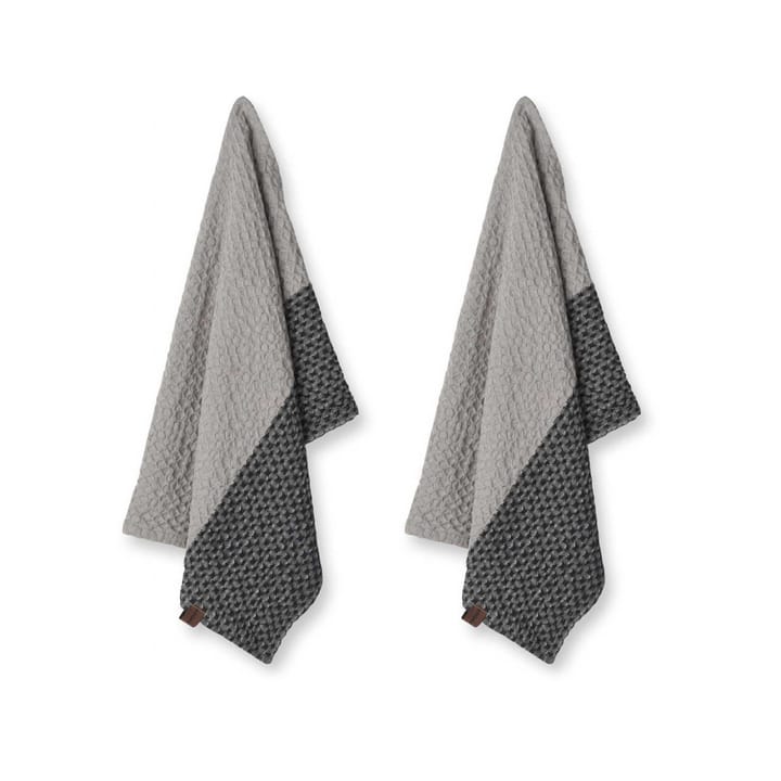 Humdakin Waffle Geschirrtuch 45 x 70cm 2er Pack, Coal-stone Humdakin