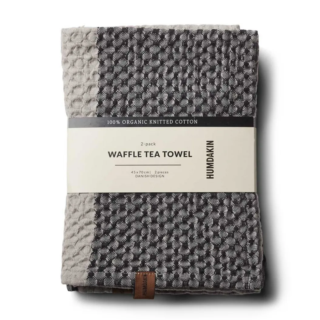 Humdakin Waffle Geschirrtuch 45 x 70cm 2er Pack, Coal-stone Humdakin