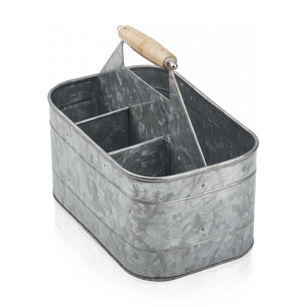 Humdakin zink bucket Aufbewahrungsbox 30 x 20 | Skandinavisches Design | Aufbewahrungskörbe | Silberfarben