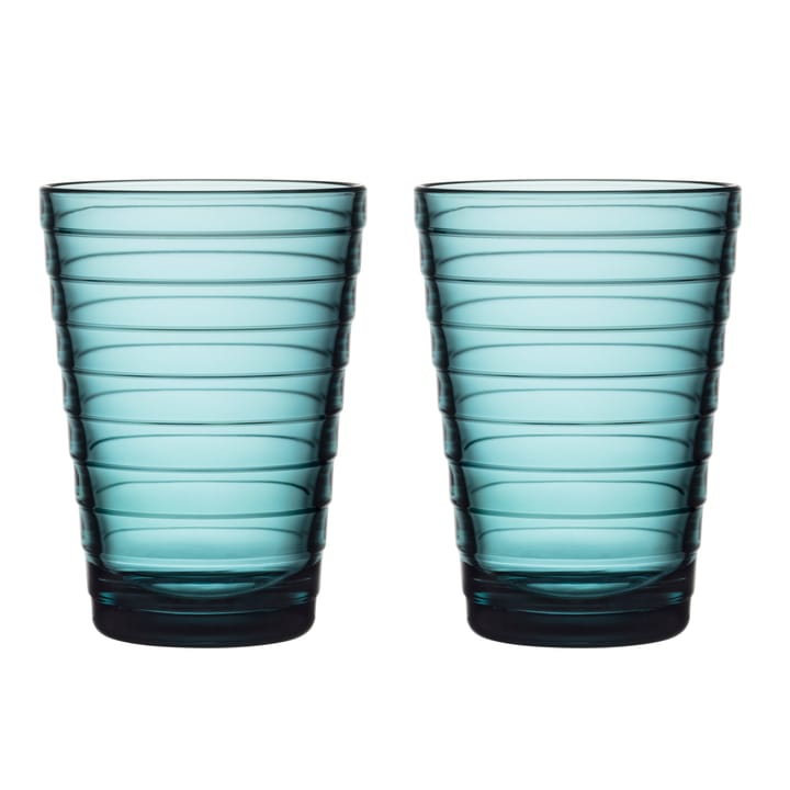 Aino Aalto Wasserglas 33cl im 2er Pack - Meeresblau - Iittala
