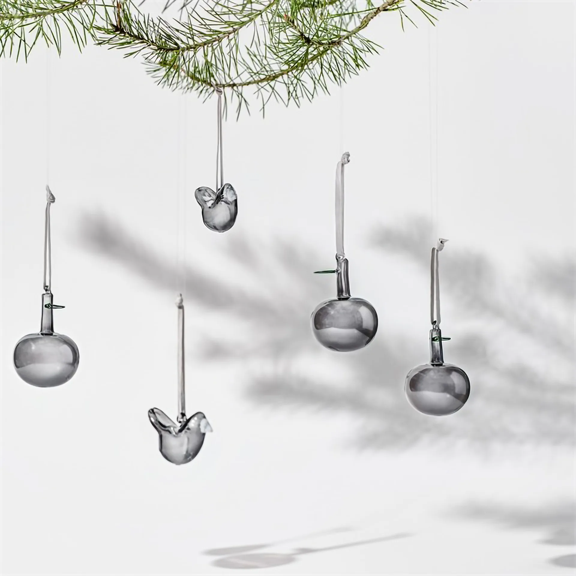 Iittala Glasapfel Ø6 cm 3er-Pack, Grau Iittala