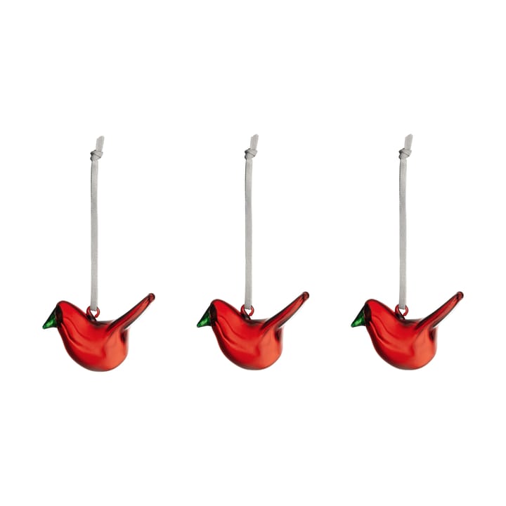Iittala Glasvogel 3er Pack - Rot  - Iittala