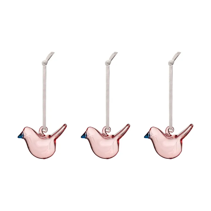 Iittala Glasvogel - Rosa, Mini, 3er Pack - Iittala