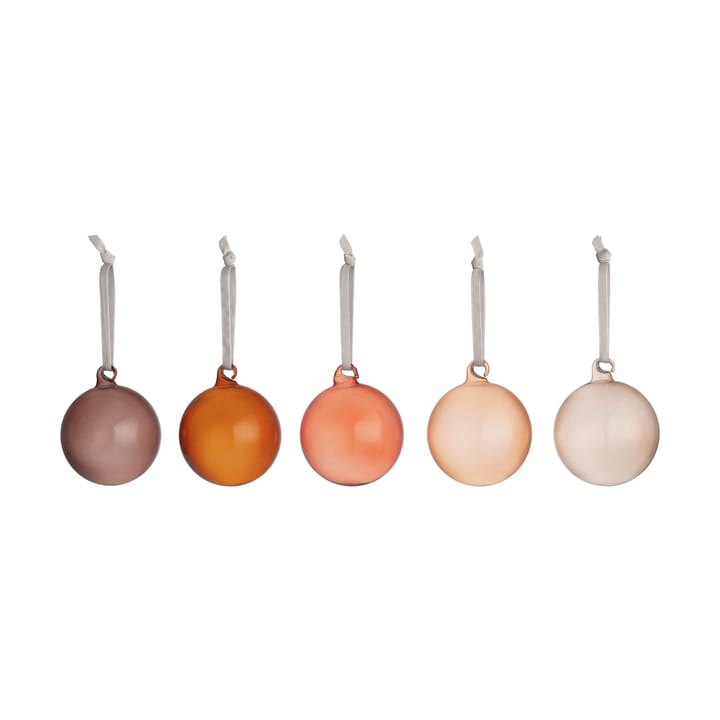 Iittala Weihnachtsbaumkugeln aus Glas 80 mm 5er Pack - Braun - Iittala