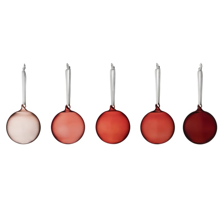 Iittala Weihnachtsbaumkugeln aus Glas 80 mm 5er Pack - Rot - Iittala