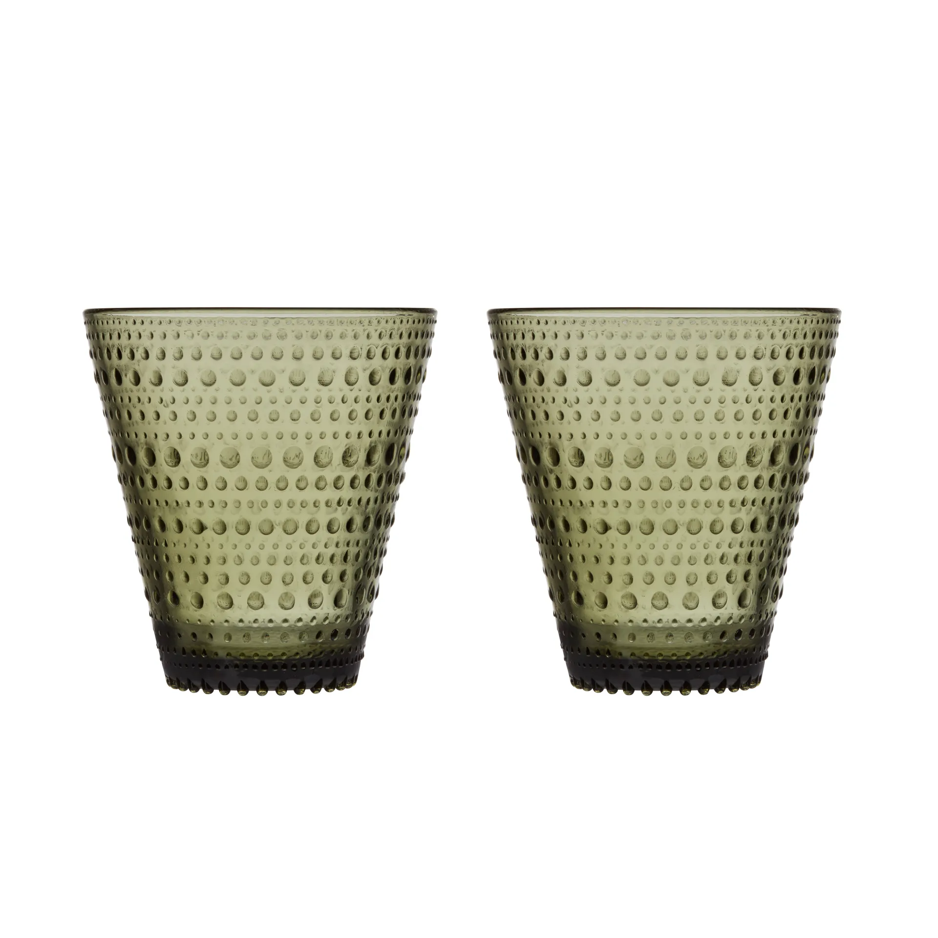 Kastehelmi Glas 2er Pack, 30cl moosgrün Iittala