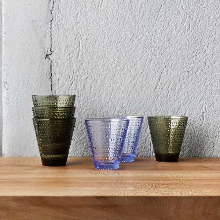 Kastehelmi Glas 2er Pack - 30cl moosgrün - Iittala