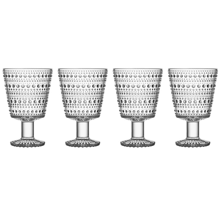 Kastehelmi Wasserglas auf Fuß 26cl 4er Pack - Klar - Iittala