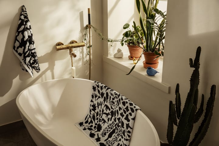 Oiva Toikka Cheetah Badetuch 70 x 140cm, Schwarz-weiß Iittala