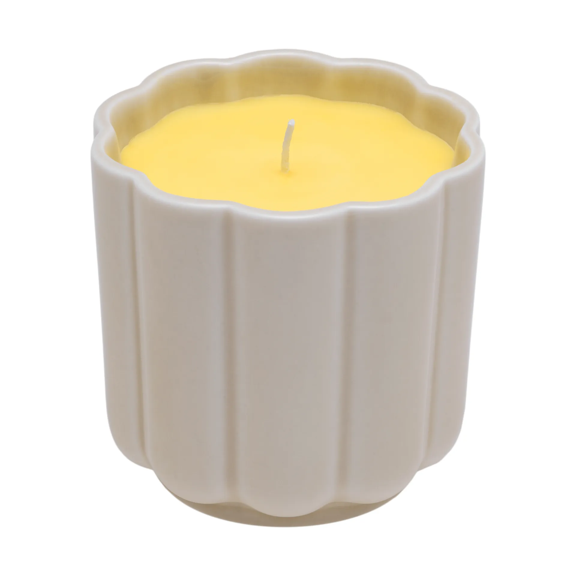 Play Kerze in Keramikform rund, Beige-Gelb Iittala