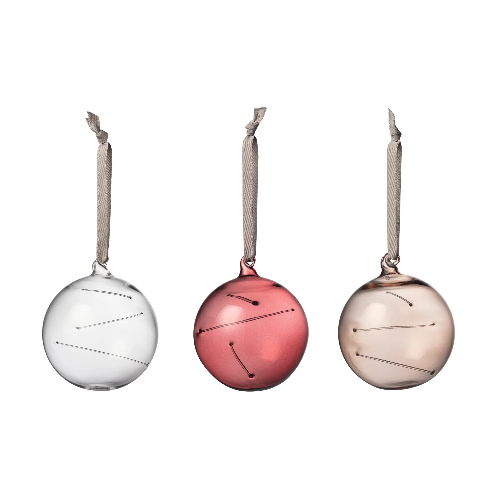 Sonnenball Ø8 cm 3 Teile, Klar-ljung-Leinen Iittala