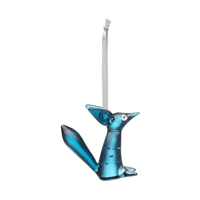 Vulpes Glasdekoration 8 cm, Stahlblau Iittala
