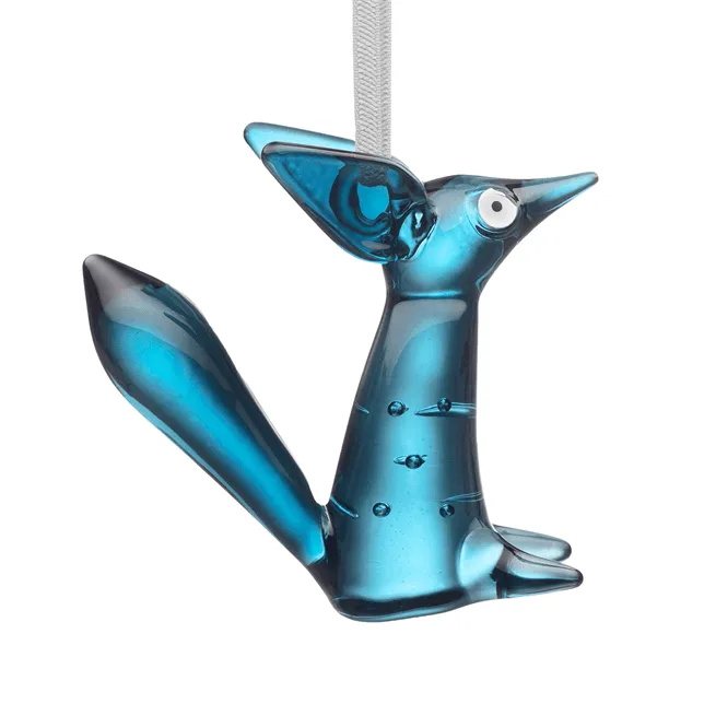Vulpes Glasdekoration 8 cm, Stahlblau Iittala