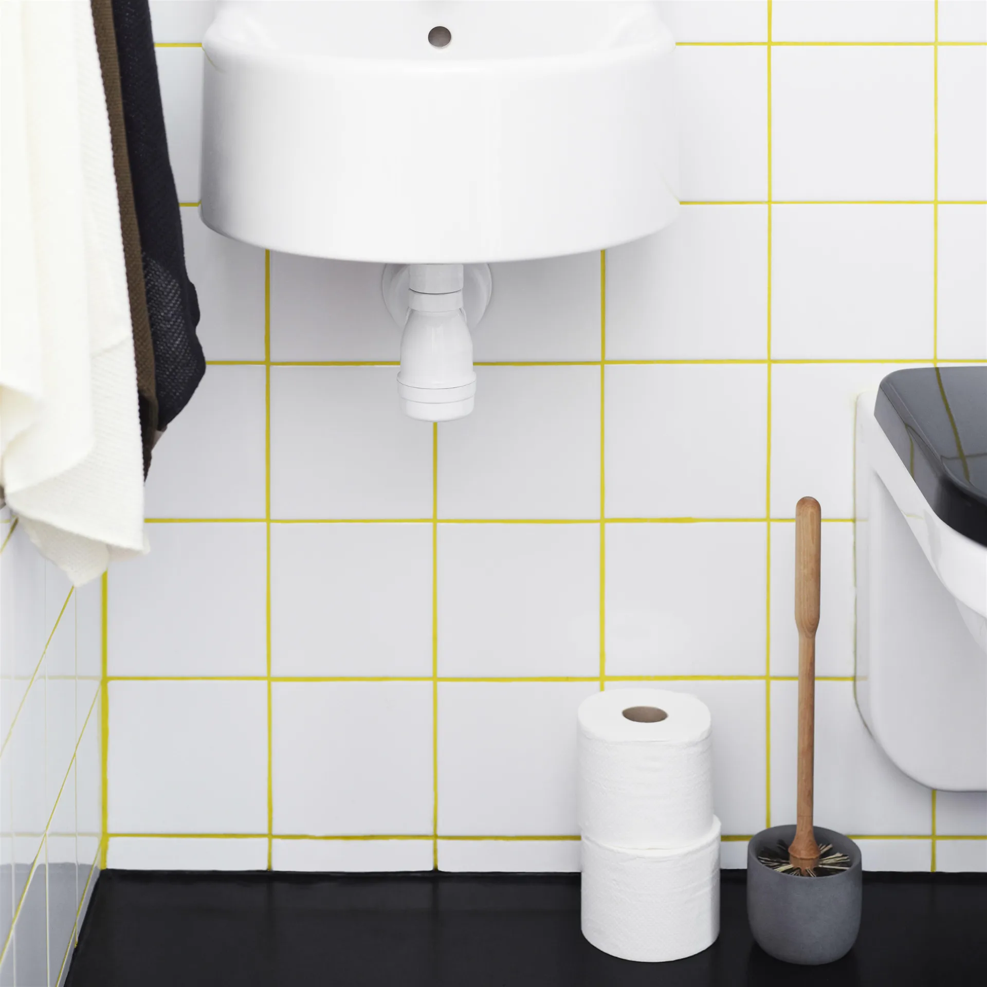 Iris Toilettenbürste, Grauer Halter Iris Hantverk