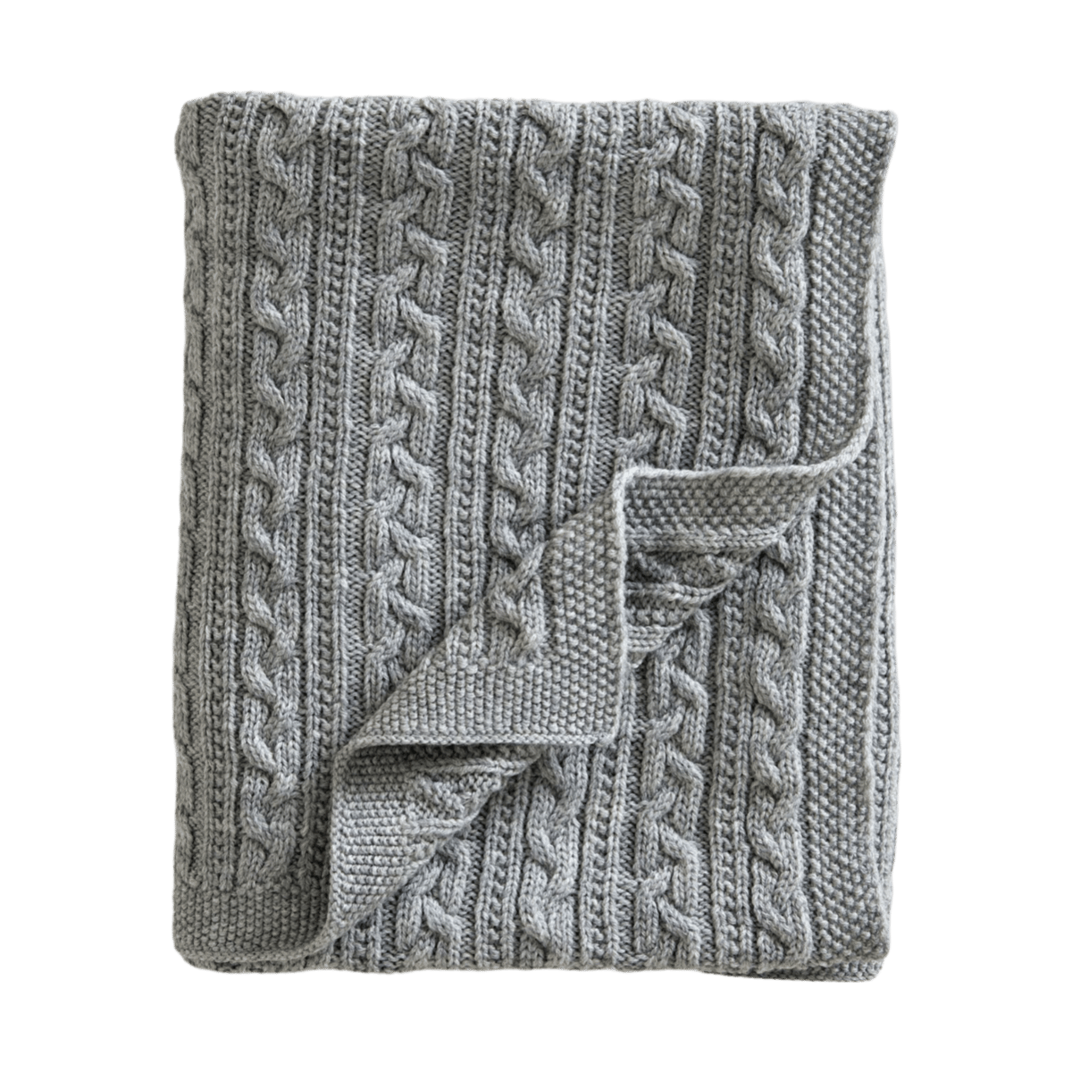 Jack o Juno Babydecke gestrickt Merinowolle 80x100 cm Light grey