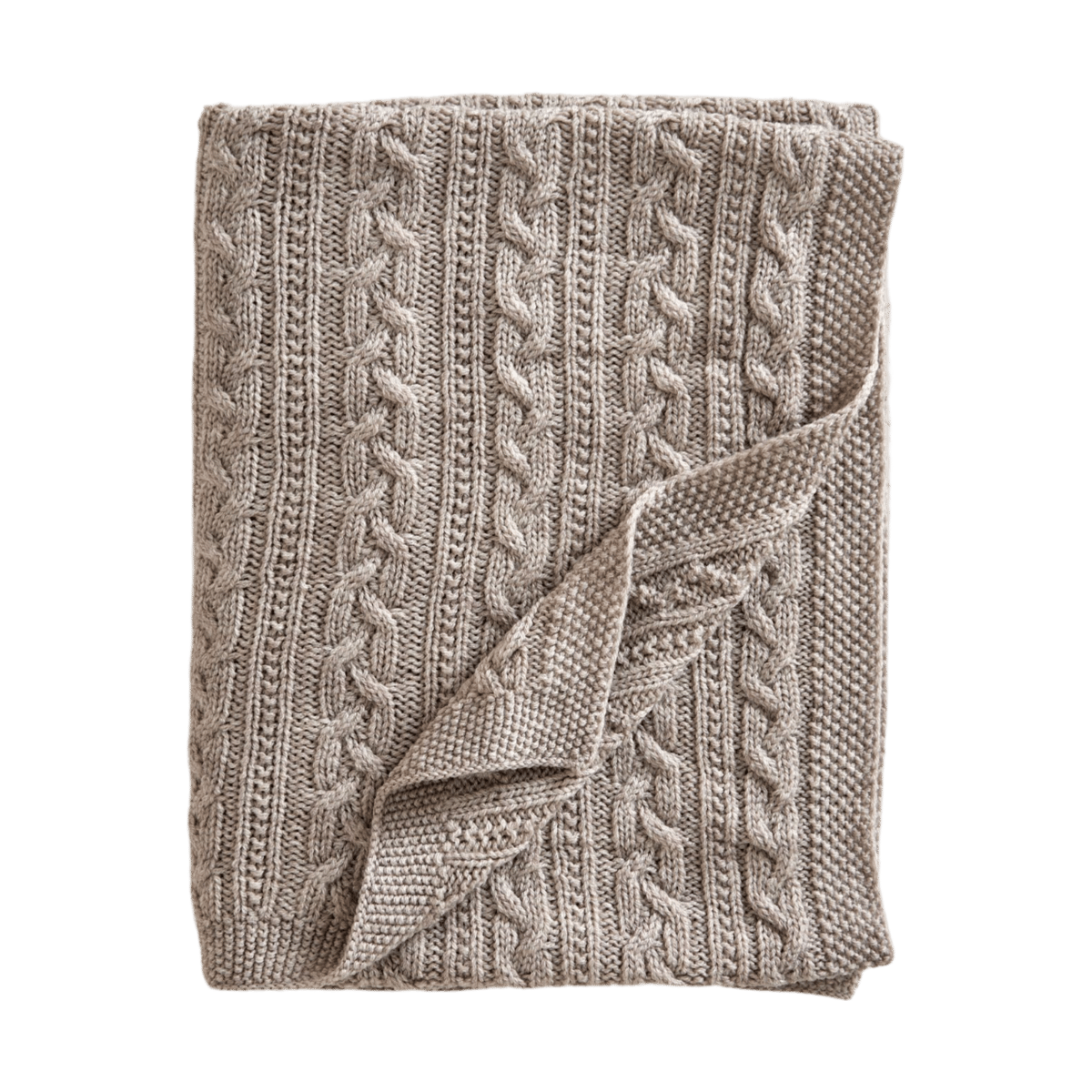 Jack o Juno Babydecke gestrickt Merinowolle 80x100 cm Oatmeal