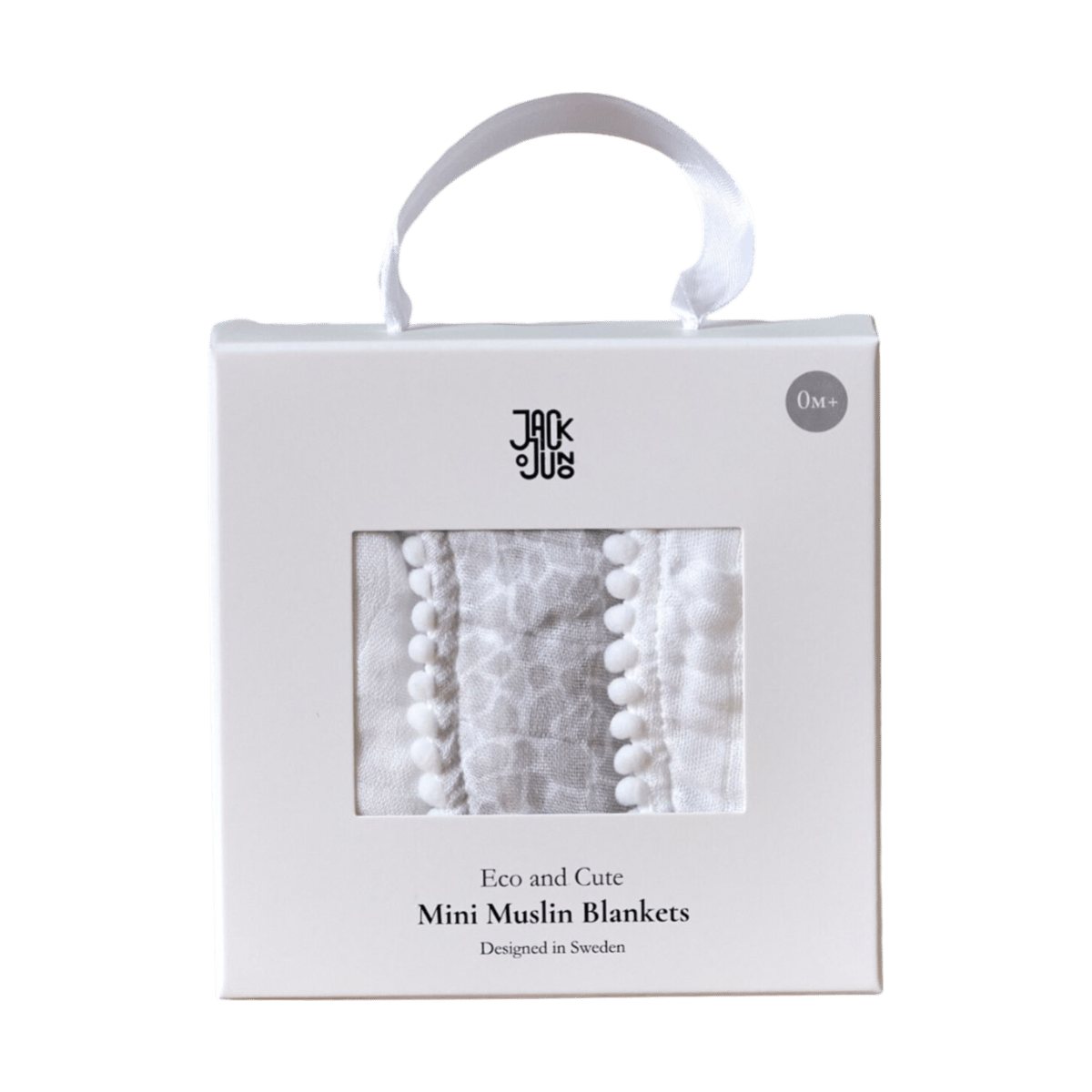 Jack o Juno Pom Pom Musselintuch 40x40 cm 3er-Pack Pearl & Giraffe gray