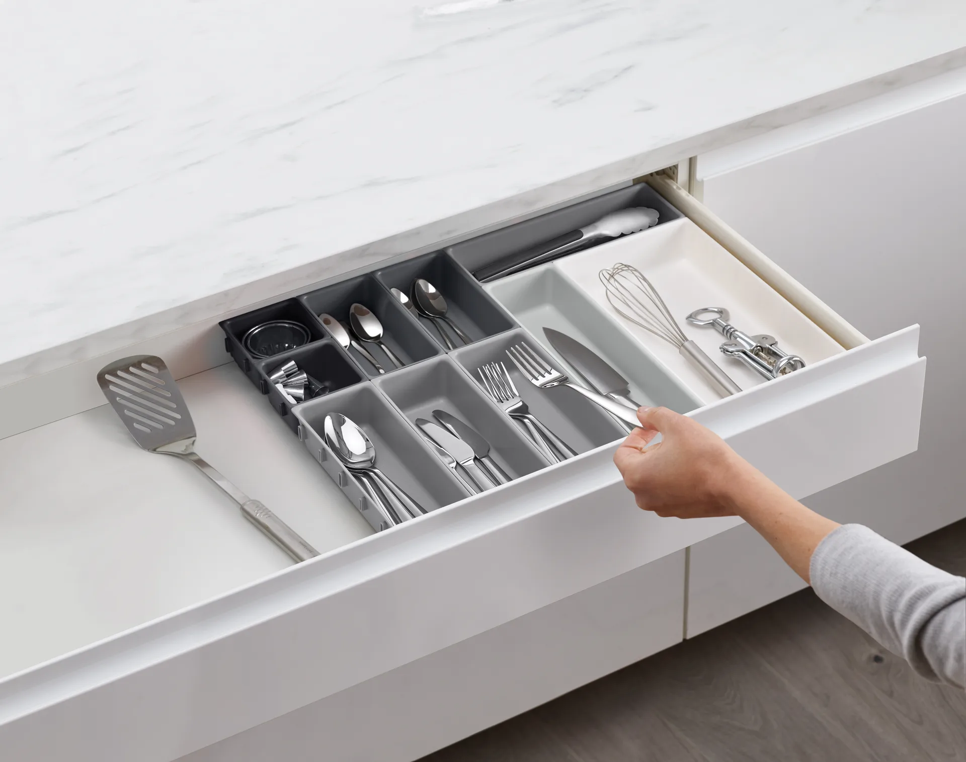 Blox Besteckkasten 10-teilig, Grau Joseph Joseph