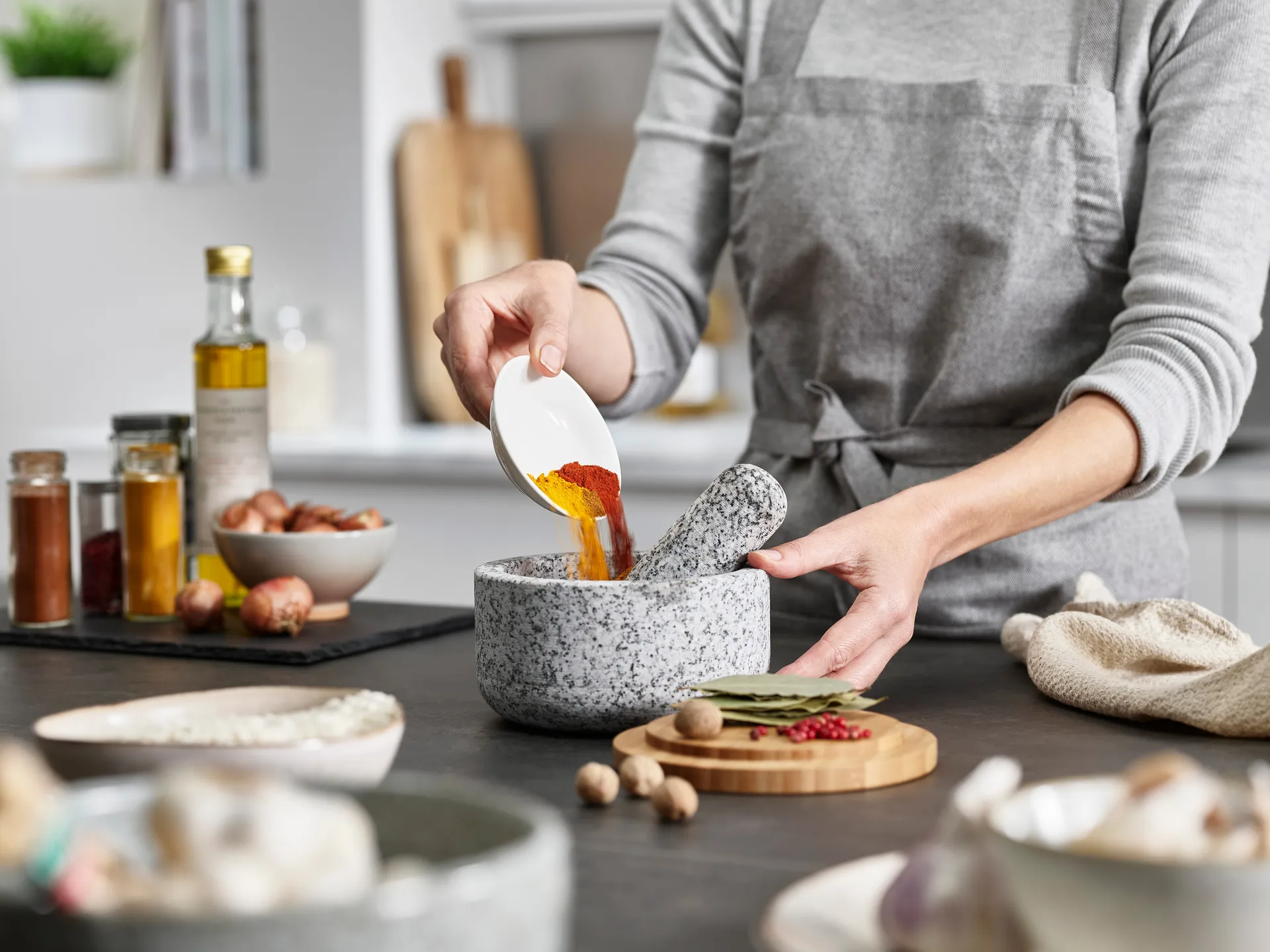 Dash Mörser Ø15,5 cm, Granit-Bambus Joseph Joseph