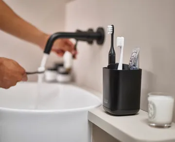 Easystore Zahnbürstenhalter 12,8 cm - Schwarz - Joseph Joseph