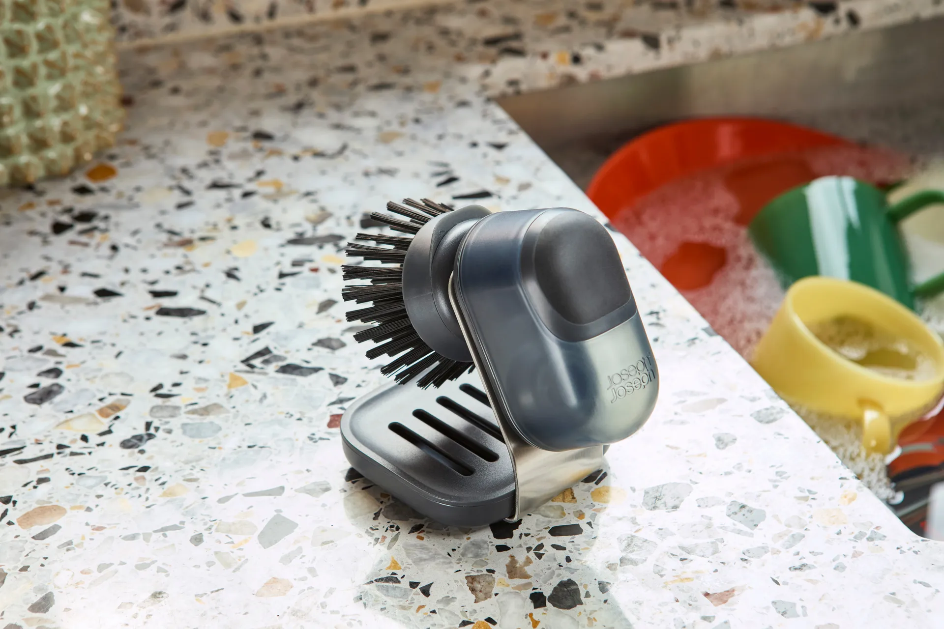 Joseph Joseph Sinktech Handspülbürste mit Ständer, Clear Joseph Joseph