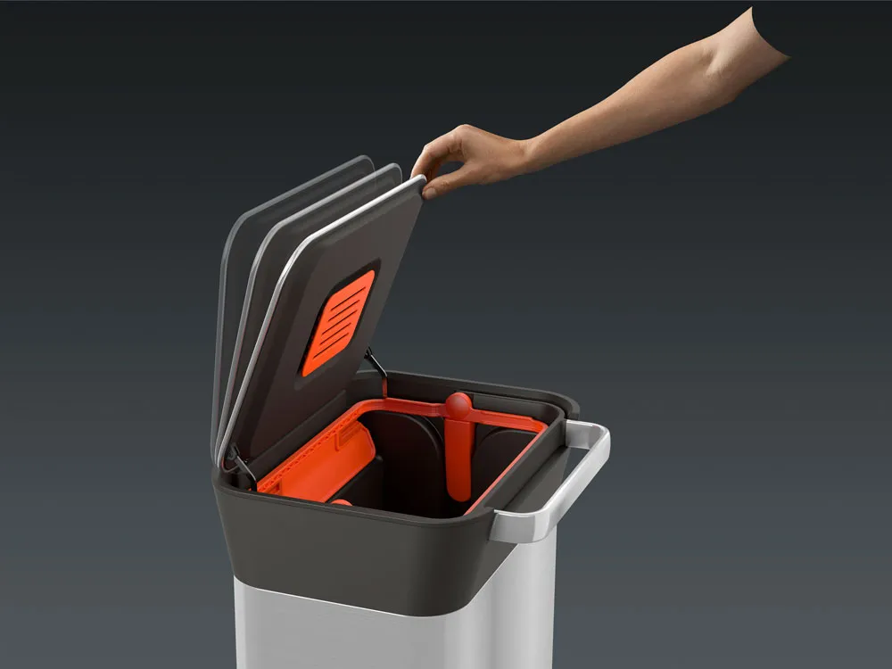 Joseph Joseph Titan Müllpresse Pedaleimer 30 L, Stainless steel Joseph Joseph