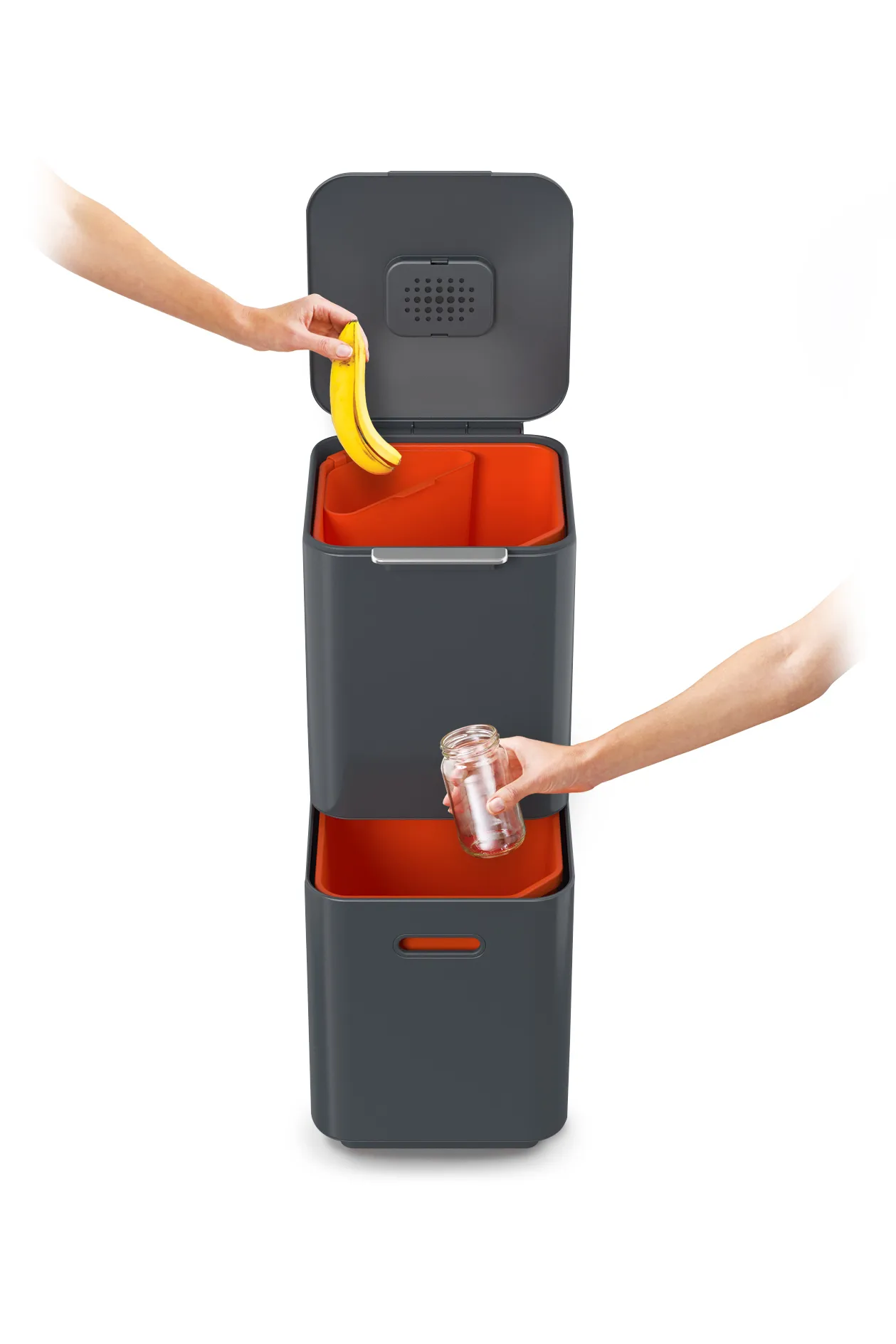 Joseph Joseph Totem Compact Mülltonne 40 L, Graphite Joseph Joseph