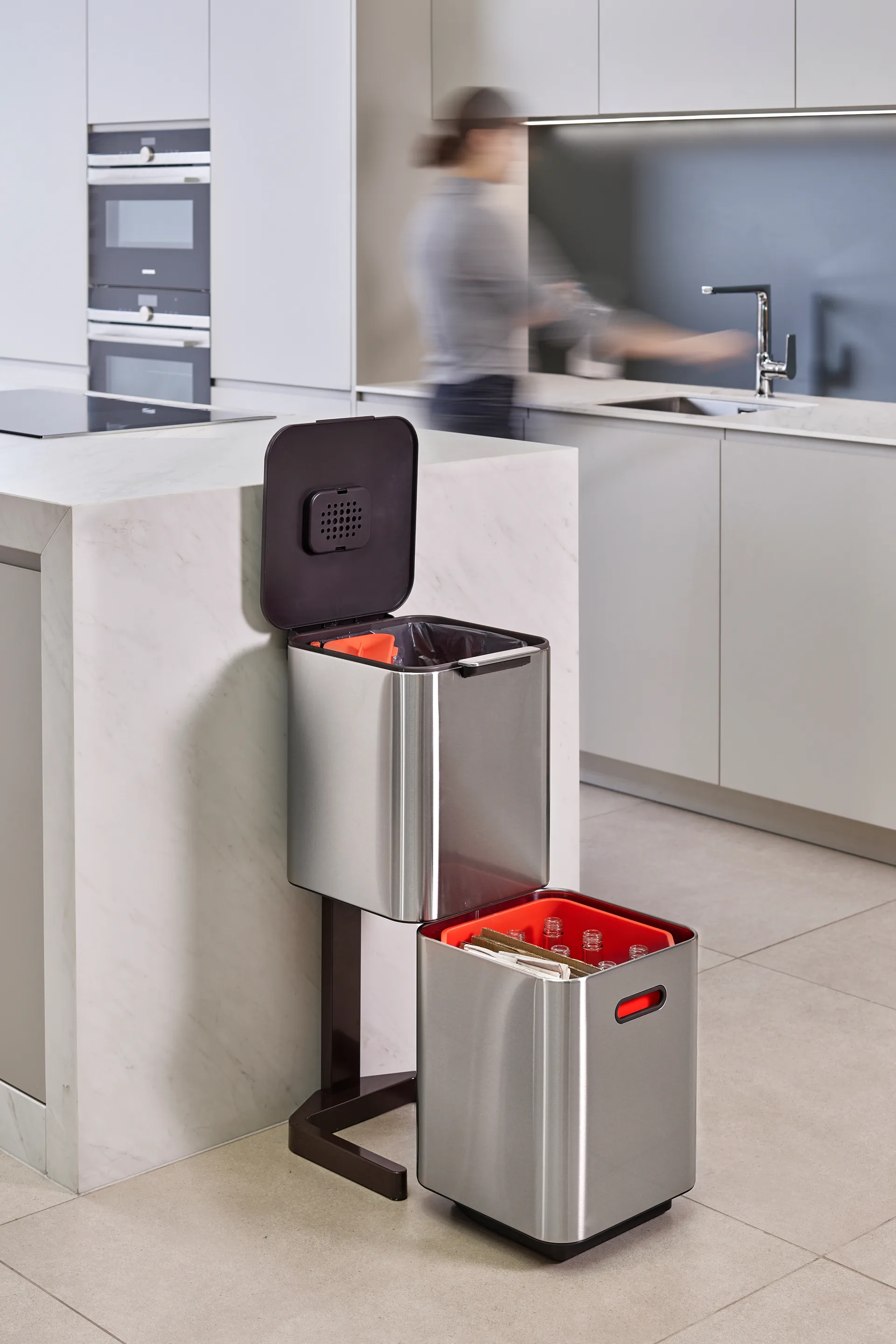 Joseph Joseph Totem Compact Mülltonne 40 L, Stainless steel Joseph Joseph