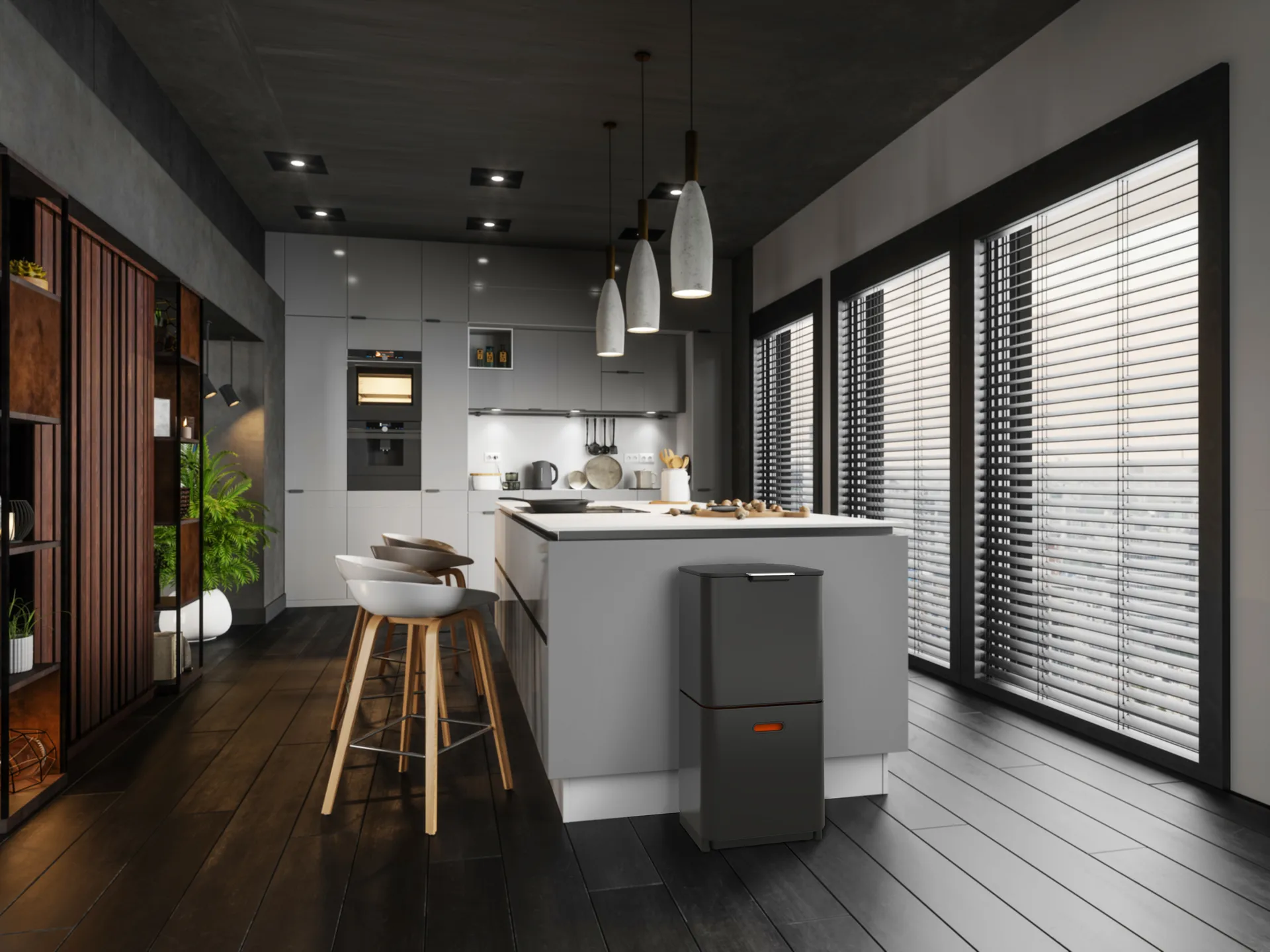 Joseph Joseph Totem Max Mülltonne 60 L, Carbon black Joseph Joseph