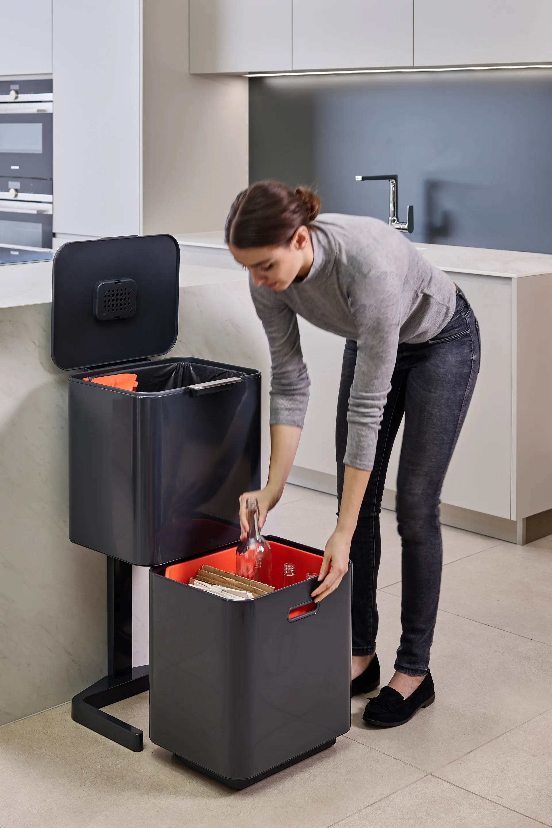 Joseph Joseph Totem Max Mülltonne 60 L, Graphite Joseph Joseph