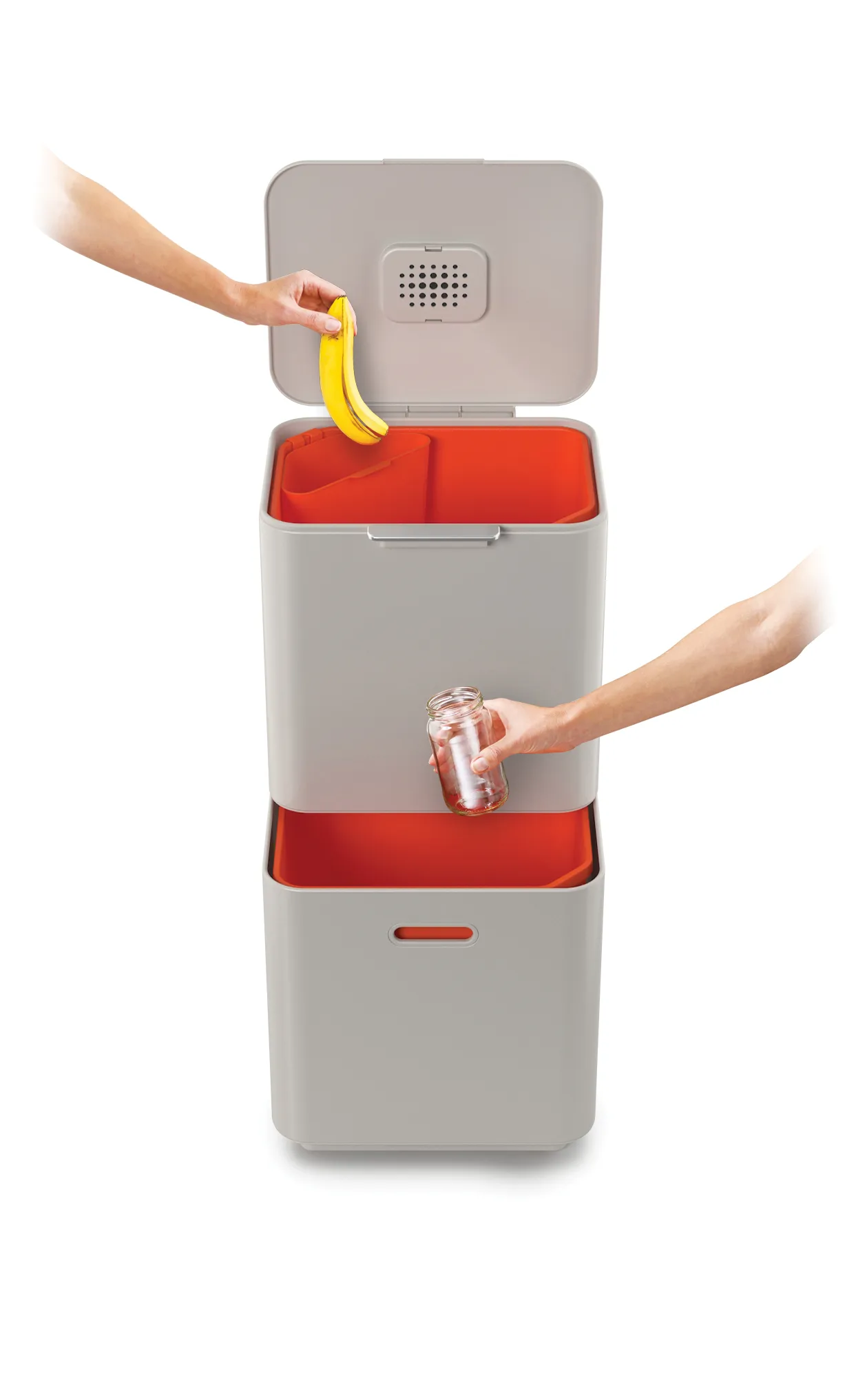 Joseph Joseph Totem Max Mülltonne 60 L, Stone Joseph Joseph